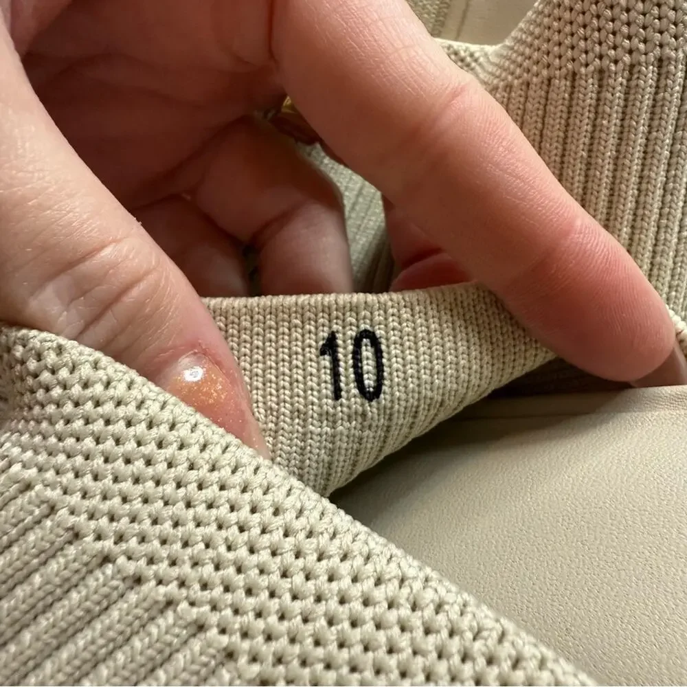 Everlane Glove Mule ReKnit Bone Ivory Square Toe Block Heel Size 10 Sustainable - Picture 5 of 6